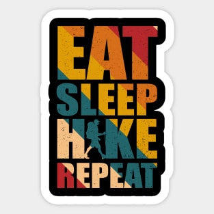 Eat Sleep Hike Repeat funny Sticker